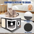 thumbnail image 3 of Cueva Cama para Gatos PETTDATE de Fieltro para Gatos de Interior con Rascador, 3 of 7