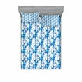 thumbnail image 1 of Abstract Bedding Set with Sheet & Covers, Watercolor Brushstroke Murky Color Splashes Aquarelle Paintbrush, Printed Bedroom Decor 2 Shams, 4 Sizes, Cobalt Blue White, by Ambesonne, 1 of 3