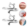 thumbnail image 4 of KAKOWELY 2Pcs Alloy Knitting Rings Multi-function Crochet Rings DIY Knitting Tools Braided Knitting Rings,0.79X"X0.79"X0.59", 4 of 5