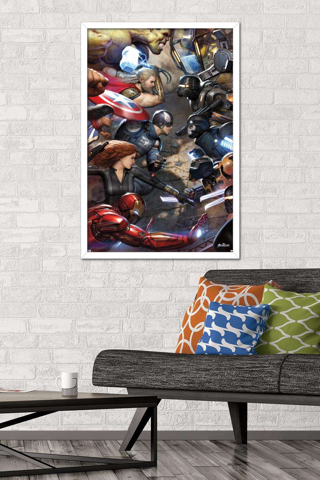 Marvel's Avengers - Face Off Wall Poster, 22.375" x 34", Framed