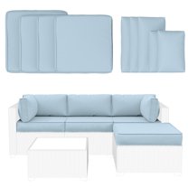 Snubbull 9 Pcs Outdoor Patio Cushion Covers with 4 Size, Waterproof & Zippered, Sky Blue