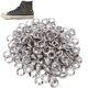 thumbnail image 3 of 100 ojales de latón de doble cara bolsa de ropa accesorios de decoración de cinturón de cuero 10 mm con 100 arandelas plateadas, 3 of 5