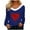 Blue, variant on Inverlee Valentine's Day Shirts Women Plus Size Love Heart Print Tees Work Long Sleeve Blouse V Neck Holiday T-shirt Tops Valentines Day Gifts for Teen Girls