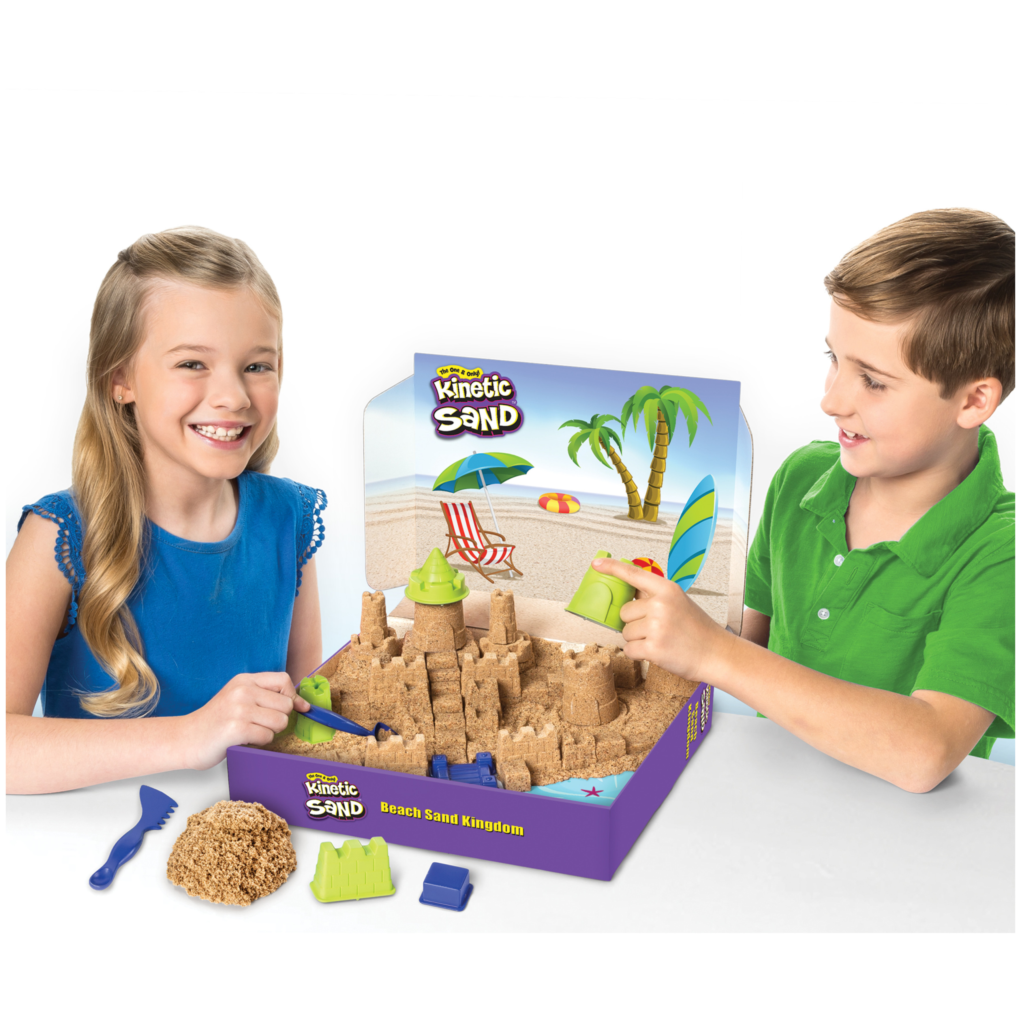 Kinetic Sand Beach Sand Kingdom Playset with 3lbs of Beach Sand, includes Molds and Tools, Play Sand Sensory Toys for Kids Ages 3 and up - image 3 of 9