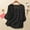 *Black, variant on Holzkary Embroidered Tops for Women Cotton Linen Tops Boho Tunic Top Festival Casual Loose T Shirt Half Sleeve Top Elbow Length Blouses Solid Color Cotton and Linen Top Shirt Button T Shirt Black Xl