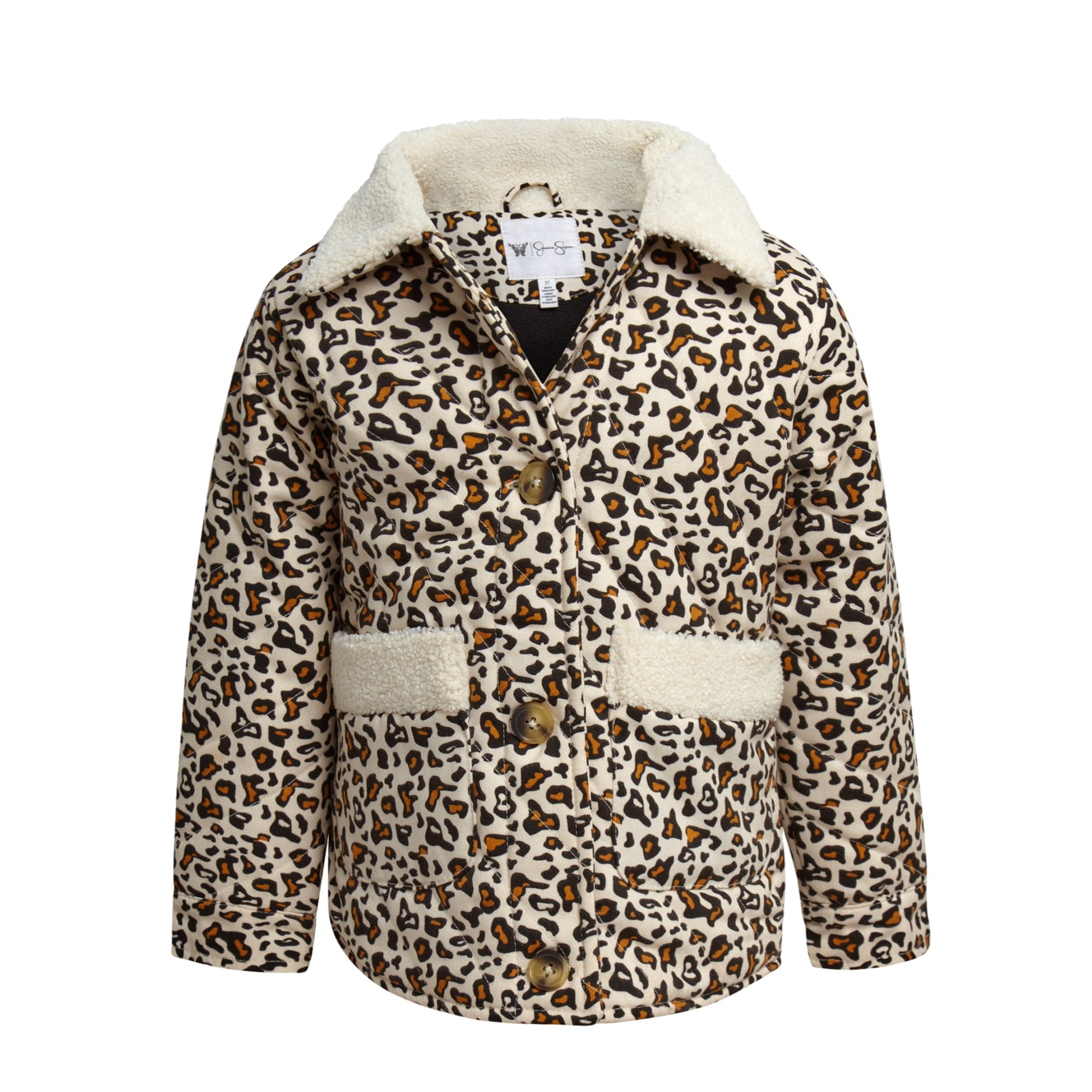 Jessica Simpson Infant and Toddler Girls' Puffer Coat with Sherpa Collar, Sizes 12-24M