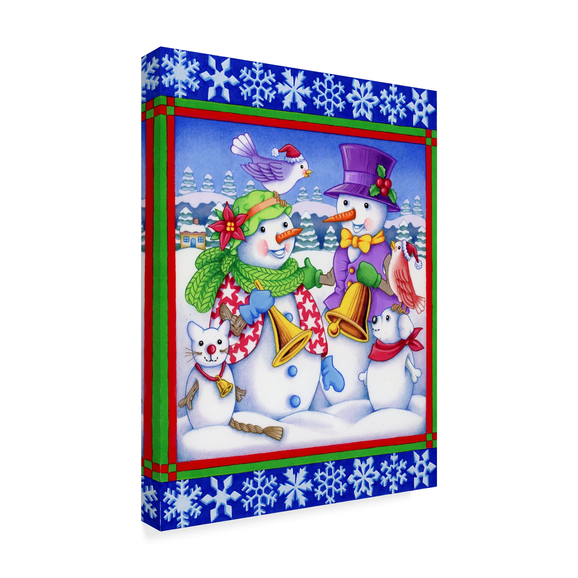 Trademark Fine Art 'Snowmen' Canvas Art by Kimura Designs