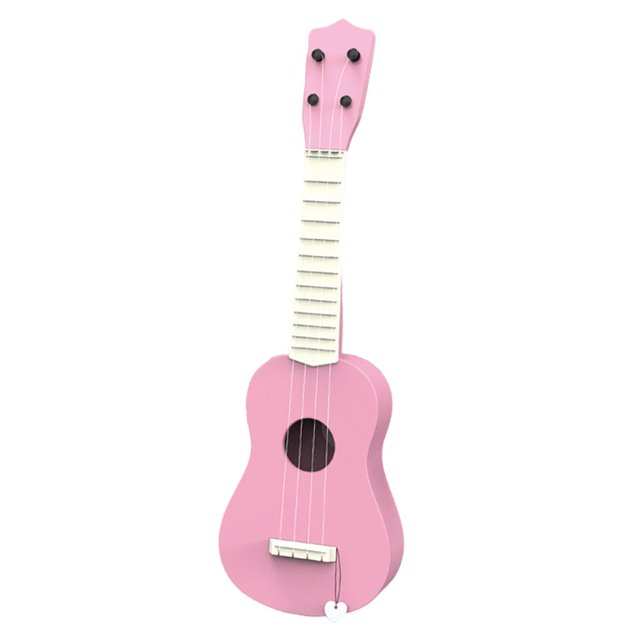 Guitarra de juguete de ukelele para ,6 pulgadas, juguete de ukelele de guitarra de educación temprana para y niñas, s pr rosado Baoblaze Juguetes de ukelele para niños