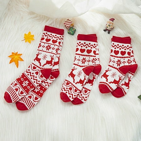 

JCXAGR 1Pair Children/Adult Christmas Vintage Cashmere Sock Comfortable Socks