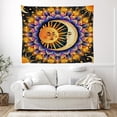thumbnail image 3 of Psychedelic Sun and Moon Tapestry Colorful Celestial Mandala Wall Hanging Trippy Cosmic Art Boho Hippie Home Decor 30x40 Inch, 3 of 6