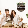 thumbnail image 5 of Eveokoki 12" Welcome -ish Depends Who You Are Signs for Front Door Farmhouse Porch Rustic Round Wooden Hanging Wreaths for Housewarming Gift Christmas Festival Decoration Outdoor Indoor Wall Decor, 5 of 5