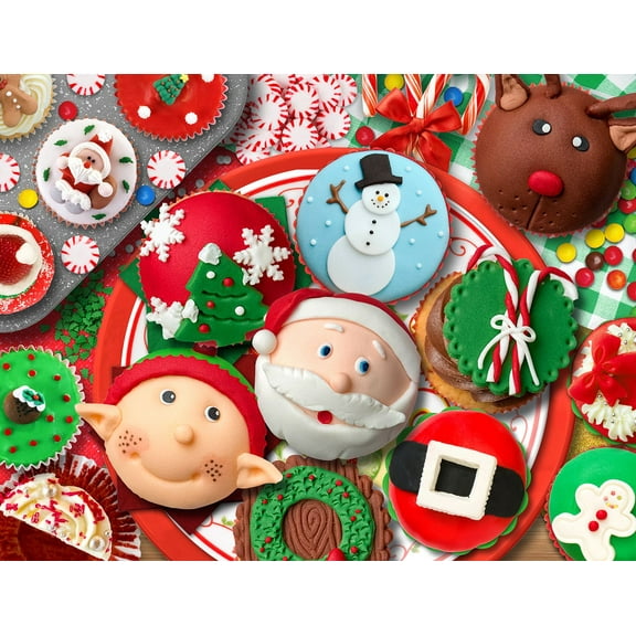 Springbok 500 Piece Christmas Cupcakes Jigsaw Puzzle for Adults - Made in USA