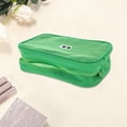 thumbnail image 3 of Unique Bargains 1 Pc Rectangular Bean Eye Makeup Bag for Travel Vacation Green Nylon Mesh, 3 of 5