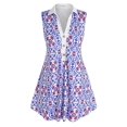 thumbnail image 1 of Botón simulador de talla grande Top sin mangas de impresión floral retro Rosegal  Camisetas sin mangas de talla grande, 1 of 5