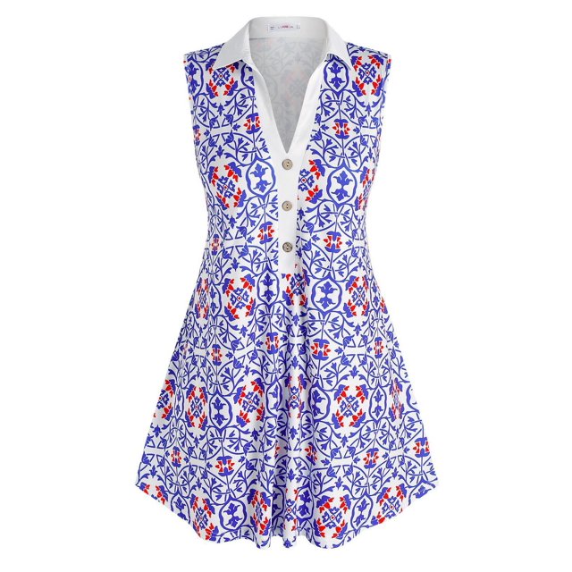 Botón simulador de talla grande Top sin mangas de impresión floral retro Rosegal Camisetas sin mangas de talla grande
