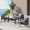 Black & Blue, variant on CozyHom 5 Pcs Outdoor Patio Aluminum Furniture Sofa Sets, Outside Patio Conversation Couch Sets With Table&Cushions for Garden Porch, Gray