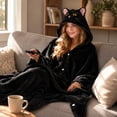 thumbnail image 5 of EANJE Anime Wearable Animal Blanket Hoodie for Adult Women Girls Oversized Hooded Blanket Super Soft Comfortable Warm Cape Cloak Wrap Black One Size, 5 of 5