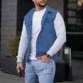 thumbnail image 2 of Veste en Denim pour Hommes Mode de Rue Ajustée avec Boucle et Col pour Printemps Automne Tenue Décontractée, 2 of 4