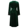 thumbnail image 3 of PEASKJP Robes Confortables pour Femmes Doux Coton Spa Tissu Éponge Kimono Robes pour Femmes, Vert S, 3 of 5