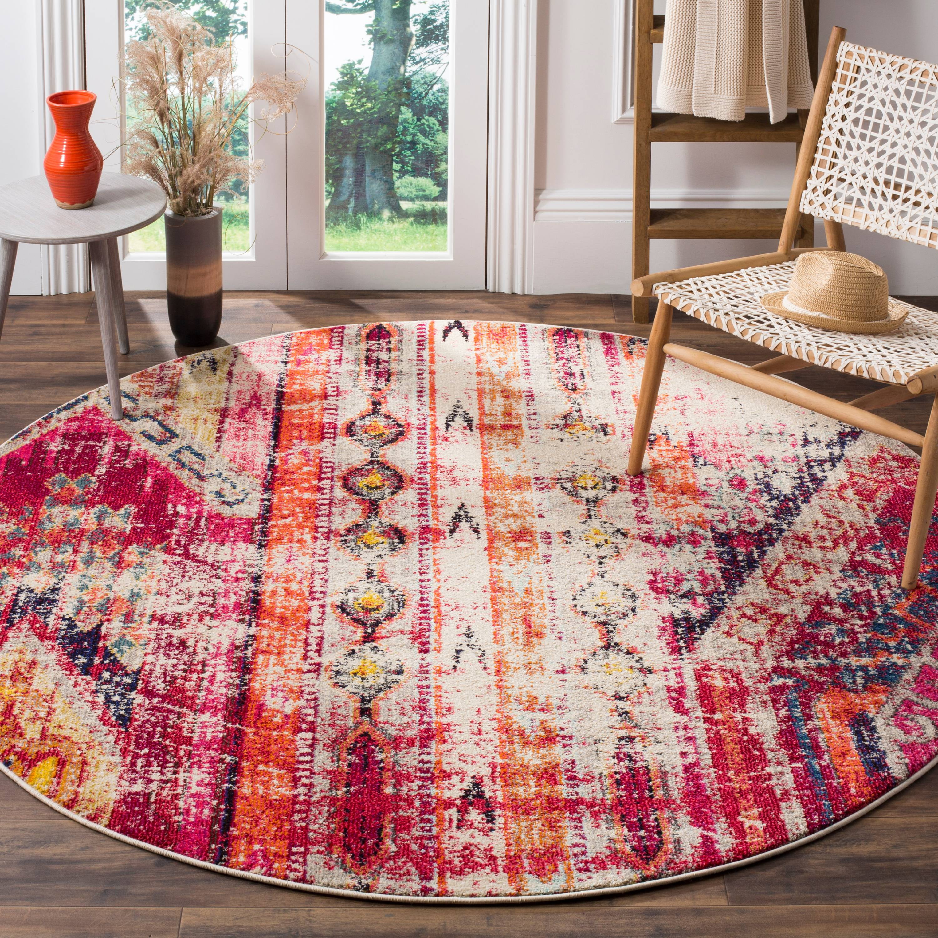 Round Rug Champagne Color Inspire Me Home Decor 5'3" Round Elegant Opulence 