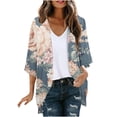 thumbnail image 2 of Aloohaidyvio Cardigan Sweaters for Women,Women's Kimono Beach Cover Up Chiffon Cardigan Floral Tops Loose Capes, 2 of 5