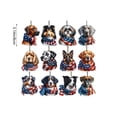 thumbnail image 3 of Yakvarog 4th of July Wooden Ornaments, 12Pcs Red White Blue Hanging Patriotic Ornaments for Tree, Festival Dog Wood Ornaments for Party, Home, Tree, Tiered Tray 4th of July Decorations, 3 of 8
