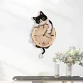 thumbnail image 5 of Cat Wall Clock Modern with Swinging Tail Silent for Kids Room Bedroom Home Decor, 5 of 6