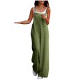 thumbnail image 1 of Wyzesi Womens Jumpsuit Fall Colors Women's Square Neck Ribbed Wide Leg Jumpsuit Sleeveless High Waist Pants Rompers with Pockets 2025 Features, 1 of 5