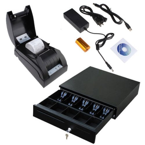Heavy Duty POS Point of Sale/cash Register Rj-12 Key-lock Cash Drawer W/bill & Coin Trays Black with 12v Compatible with Most Major Epson Star Citizen JAY Star Bixolon Printers 2xhome 