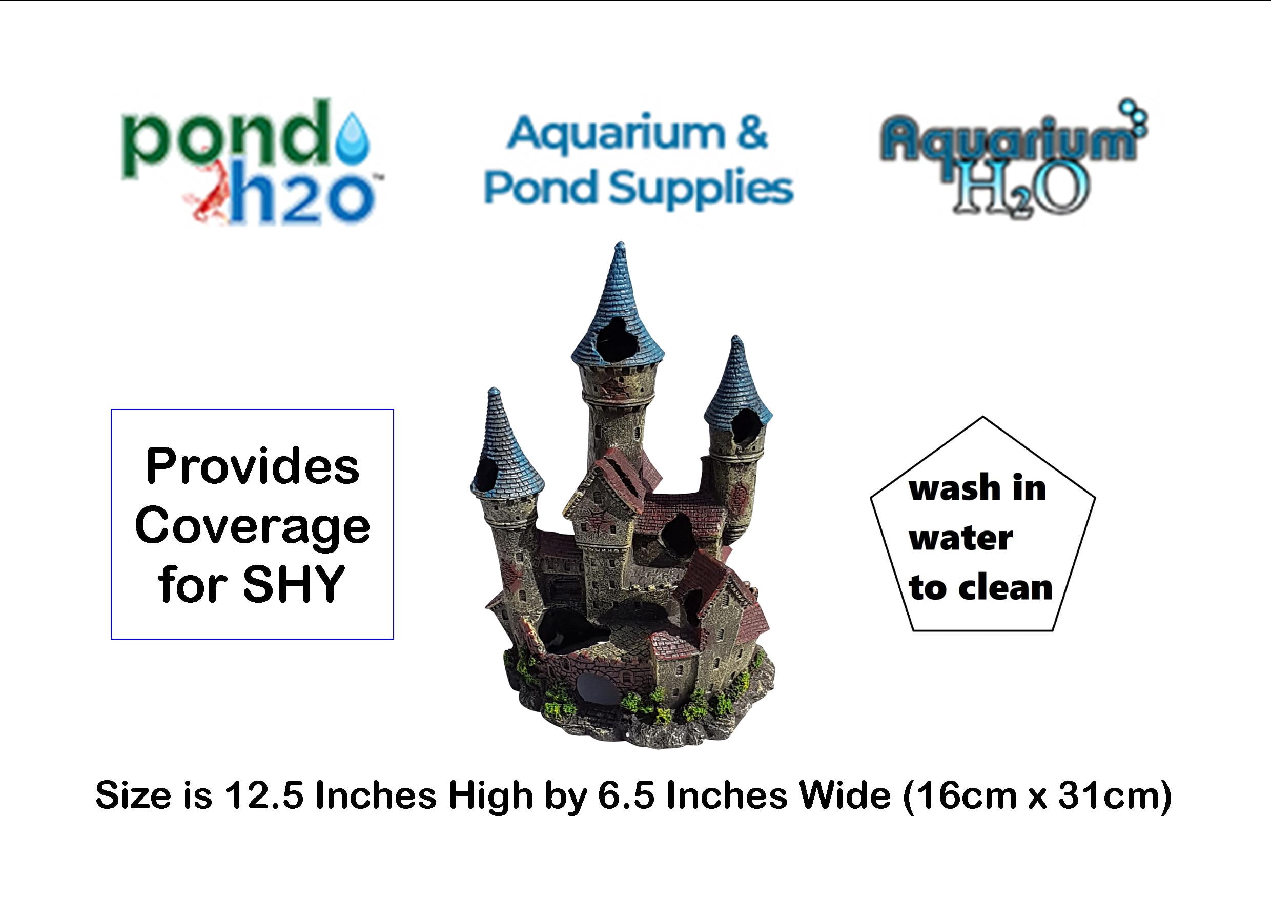 Medieval Castle Fortress with Three Turrets Aquarium Fish Tank Decor Ornament XL Castle Aquarium Fish Tank Decor Ornament, Polyresin