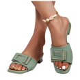thumbnail image 6 of Ladies' low heeled sandals, breathable, comfortable, non slip, suitable for home work and leisure, outdoor foot on vacation slippers, 6 of 6