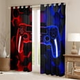 thumbnail image 2 of Erosebridal Red Blue Gamepad Curtains for Living Room, Gradient Geometric 30%-50% Blackout Curtains Set of 2 (38x45), Gaming Sports Curtains and Drapes (38x45), Window Curtains Bedroom Decor, 2 of 6