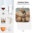 thumbnail image 4 of KLL Drink Coasters Set Square of 4,PU Leather Absorbent Coasters Set Decorative Coffee Cup Coasters Housewarming Gift for Home Decor-Hiking Duck, 4 of 5