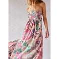 thumbnail image 4 of Women'S Floral Maxi Dress Sleeveless Backless A-Line Long Flowing Dress Hollow Back Spaghetti Strap Sundress Pink S, 4 of 8