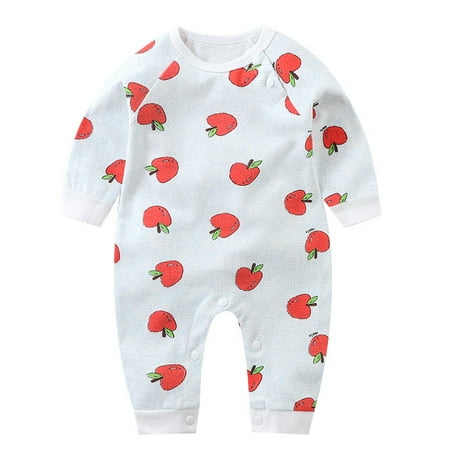 

RPVATI Baby Unisex Short Sleeve Cotton Printed Rompers Summer Full Outfits Infant Jumpsuit 0-12M
