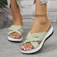 thumbnail image 2 of SACFOF Orthopedic Sandals for Women 2026 Comfortable Casual Platform Sandals with Arch Support, Open Toe Wide Casual Walking Slip on Shoes Vacation Slides Beach Summer Dressy, 2 of 6