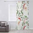 thumbnail image 3 of Christmas Santa Semi Sheer Curtains Drapes for Living Room, Bedroom, French Doors Window 84 Inches Long, Xmas Botanical Berry Watercolor Rod Pocket Chiffon Curtain Drapery Voile Draperies Panel, 3 of 6