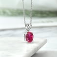 thumbnail image 4 of Gem Stone King 4.04 Ct Oval Red Created Ruby White Topaz 925 Sterling Silver Pendant, 4 of 4