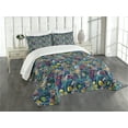 thumbnail image 3 of Ambesonne Space Quilted Bedspread Set 3 Pcs, Science Fiction Image, Queen Size, Multicolor, 3 of 5