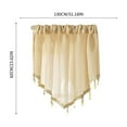 thumbnail image 3 of yulier Kitchen Curtain Valance Trim Tassel Valance Swag Rod Pocket Triangular Short Curtain for Kitchen Living Room Bedroom Decor, 1 Panel, 51"x24", Light Yellow, 3 of 4