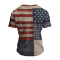 thumbnail image 3 of CIENVNSTG Men's 250th Anniversary Patriotic T-Shirt Patchwork USA Flag Print Casual Tee Coffee 3XL, 3 of 3