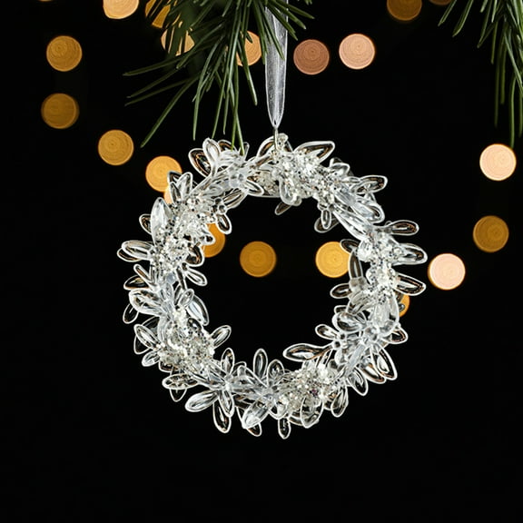 Christmas Wreaths for Front Door Artificial Leaves Wreath Acrylic Window Wall Hanging Decor Christmas Tree Decoration Holiday Collection