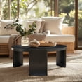 thumbnail image 2 of CHUN YI 40" Round Coffee Table for Living Room, Black Wood Grain Finish, Modern Wood Center Table, 2 of 8