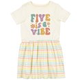thumbnail image 3 of Inktastic Five is a Vibe 5th Birthday Retro Colors Girls Toddler Dress, 3 of 5