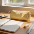 thumbnail image 7 of Lksixu Simple Pencil Pouch, Large Capacity Solid Color Pencil Case with Color-Blocking Zipper, Aesthetic Stationery Organizer, Lightweight & Spacious Pencil Bag, Portable Travel Makeup Bag, 7 of 7