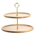 thumbnail image 3 of COM1950s Cake Stands for Dessert Table, Wood Cake Stand, Wooden Fruit Tray Double-Layer Cake Display Stand Dessert Stand Cake Dessert Table Decorative (Color : Wood Colour), 3 of 7