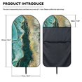thumbnail image 7 of FUIALDOLG Teal Gold Agate Waterproof Car Seat Cover, Breathable Microfiber Front Cover, Non Slip for Cars Trucks and Driver Seats, 7 of 7