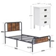 thumbnail image 3 of VECELO 3-Piece Bedroom Sets Metal Bed Frame and 2 Nightstands, 3 of 7