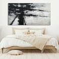 thumbnail image 2 of Black and White Oil Painting Black White Abstract Minimalist Artwork on Canvas Abstract Black Lines Shape Painting for Living Room Decor,Unstretched,Frameless,(46*92cm)18*36Inches, 2 of 5