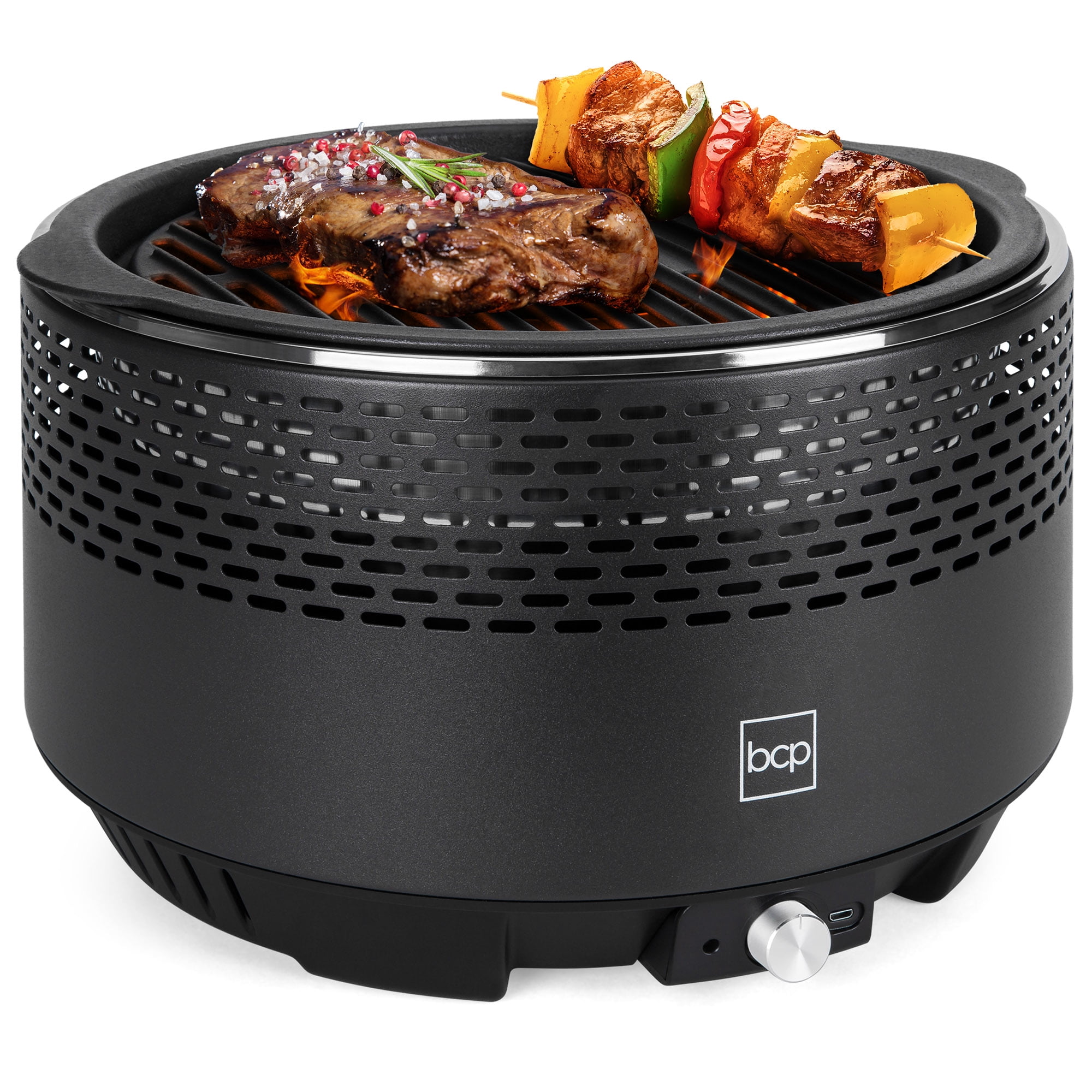 Best Choice Products 13.75in Portable Smokeless NonStick Cast Iron